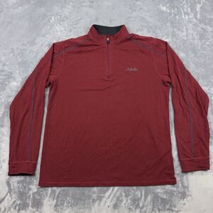 Tasc Pullover Shirt Mens Sz M Red Carrollton 1/4 Zip Bamboo Performance Athletic